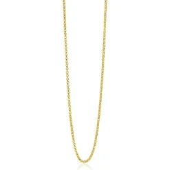 42 cm ZINZI zilveren jasseron ketting geel verguld ZILC-J42G