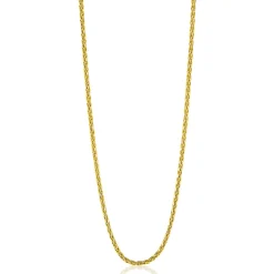 60 cm ZINZI zilveren palmier ketting geel verguld ZILC-P60G