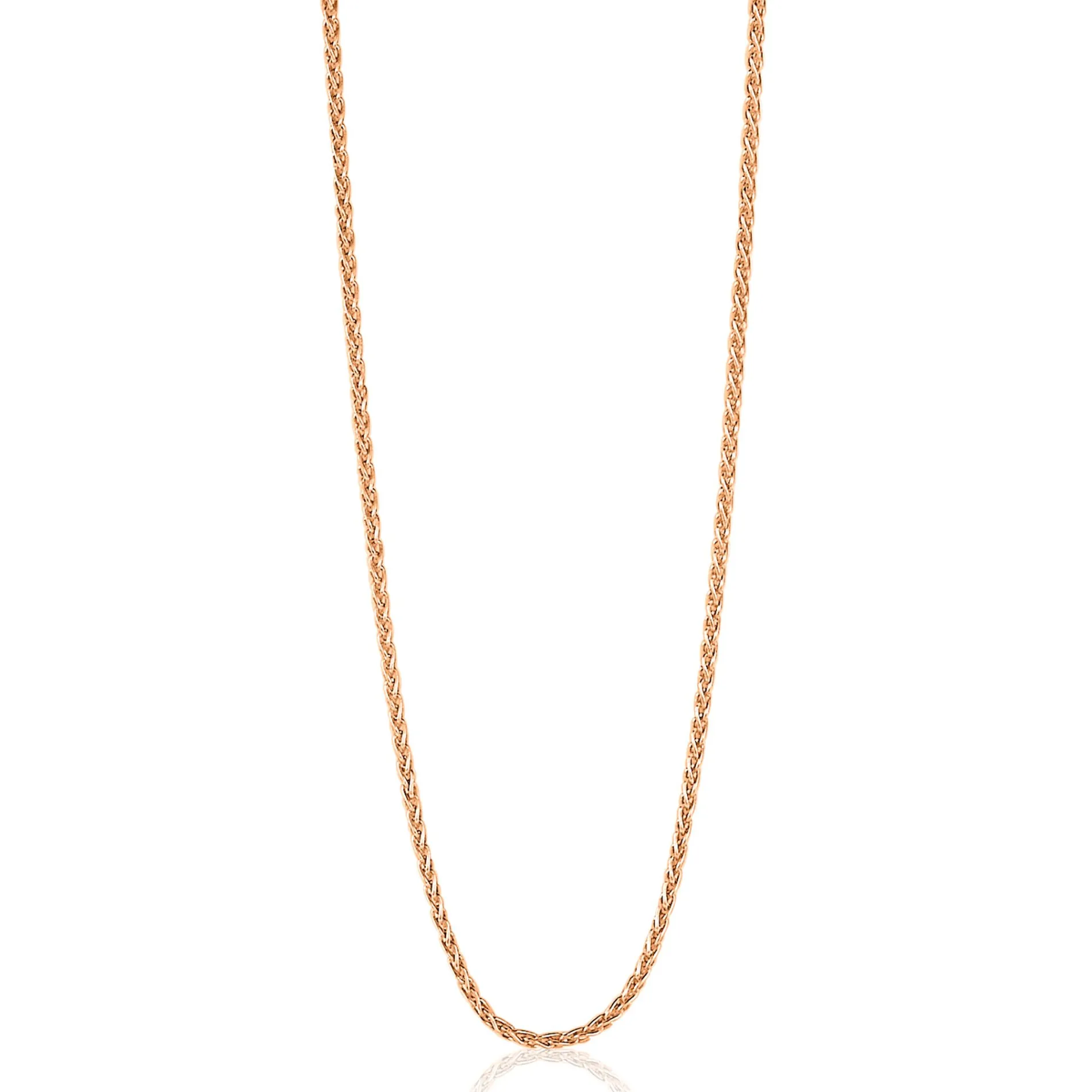 60 cm ZINZI zilveren palmier ketting rosé verguld ZILC-P60R