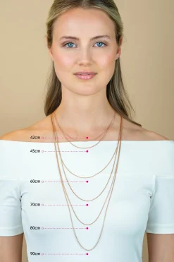 60 cm ZINZI zilveren palmier ketting rosé verguld ZILC-P60R