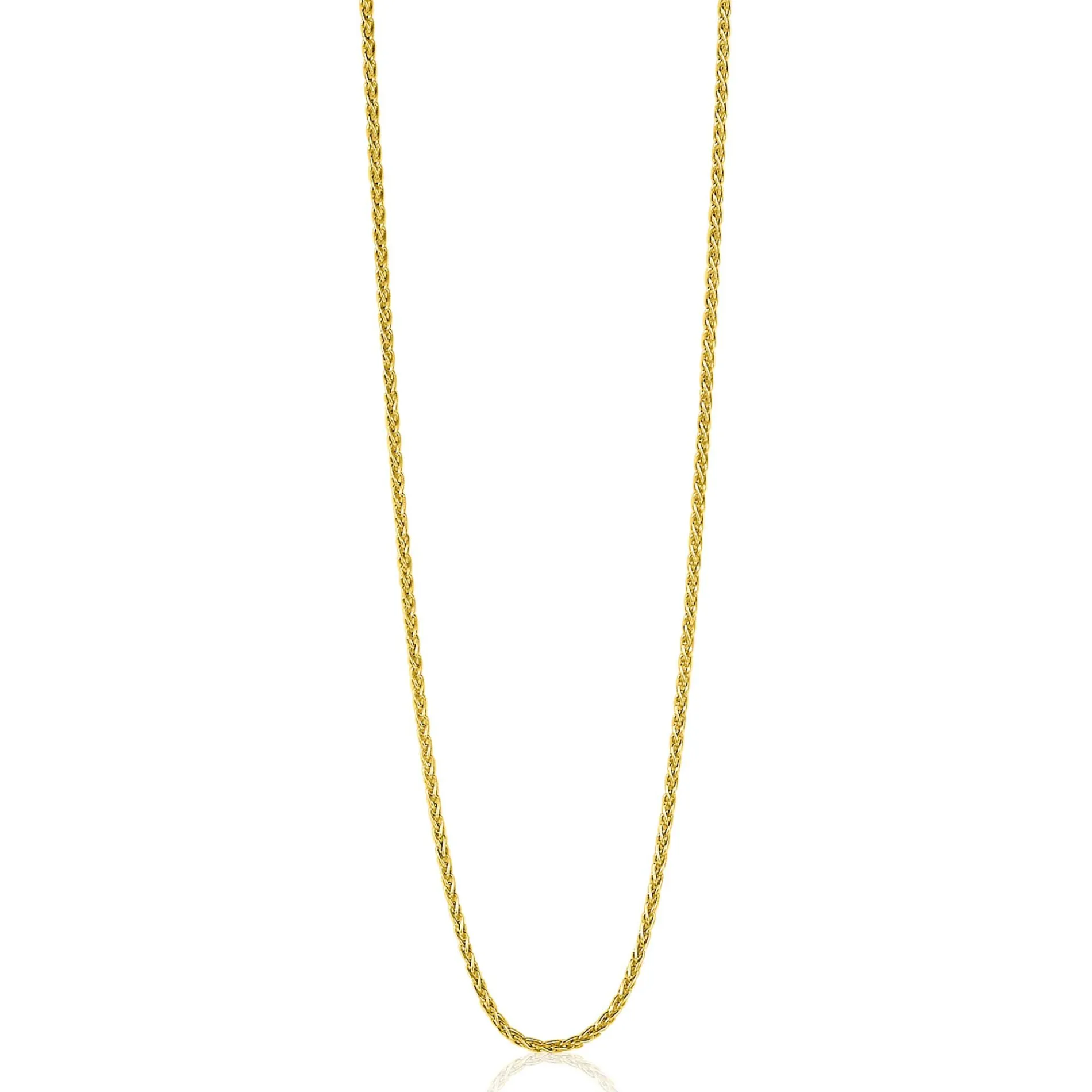 90 cm ZINZI zilveren palmier ketting geel verguld ZILC-P90G
