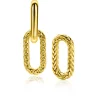 20 mm ZINZI gold plated zilveren oorbedels ovale vorm met touweffect ZICH2553G (zonder oorringen)