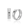 16 mm ZINZI zilveren luxe oorringen met klapsluiting, bezet met witte zirconia's ZIO2445