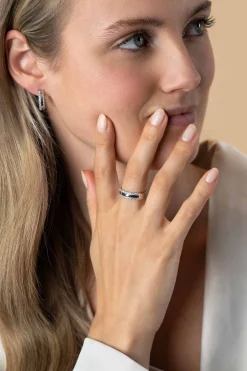 16 mm ZINZI zilveren luxe oorringen met klapsluiting, bezet met witte zirconia's ZIO2445