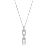 45cm Mart Visser by ZINZI zilveren ketting inclusief strakke rechthoekige hanger 39mm, bezet met witte zirkonia's MVC27