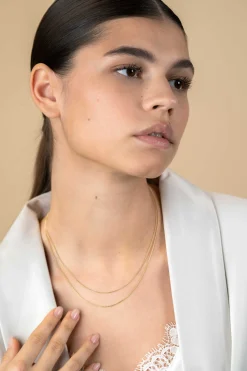 45cm ZINZI Gold 14 krt gourmet ketting 0,8mm breed, ideaal om je hanger aan te bevestigen ZGLG45-08