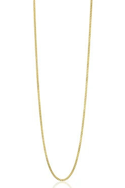 45cm ZINZI Gold 14 krt gourmet ketting 1mm breed, ideaal om je hanger aan te bevestigen ZGLG45-1