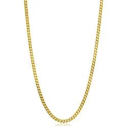 42cm ZINZI Gold 14 krt gourmet ketting 1mm breed, ideaal om je hanger aan te bevestigen ZGLG42-1
