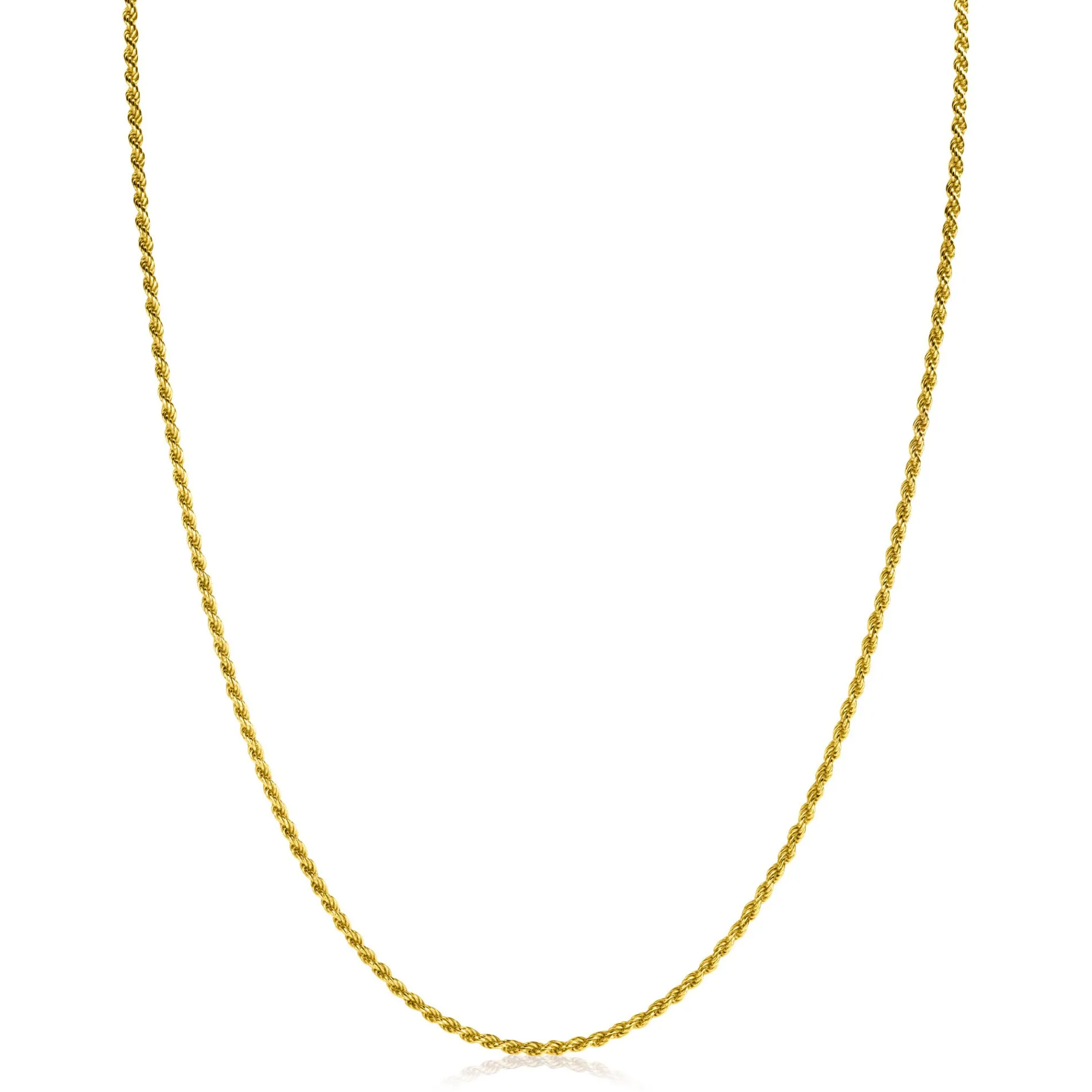 70cm ZINZI gold plated zilveren koord ketting ZILC-K70G