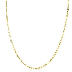 45cm ZINZI gold plated zilveren figaro ketting ZILC-F45G