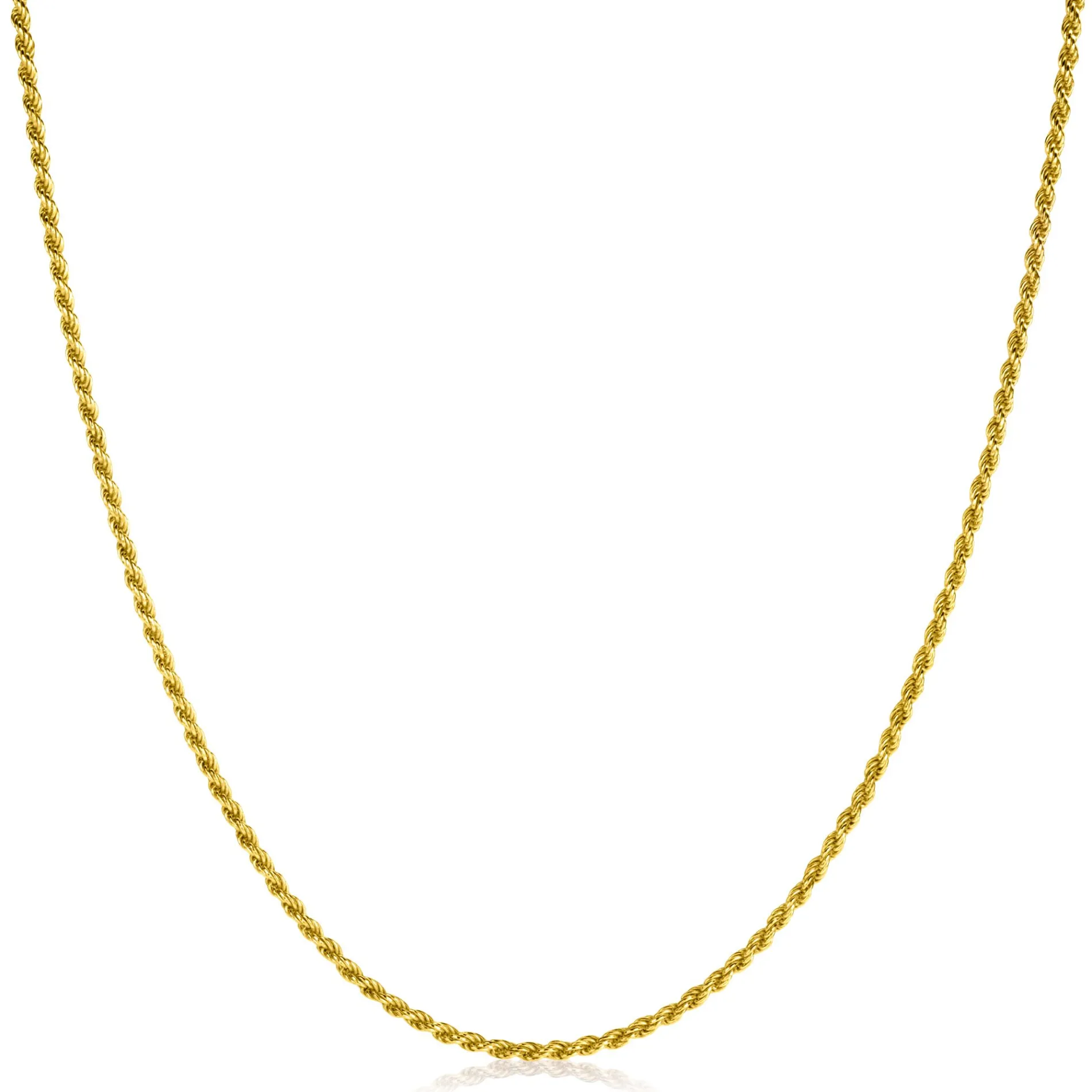 90cm ZINZI gold plated zilveren koord ketting ZILC-K90G