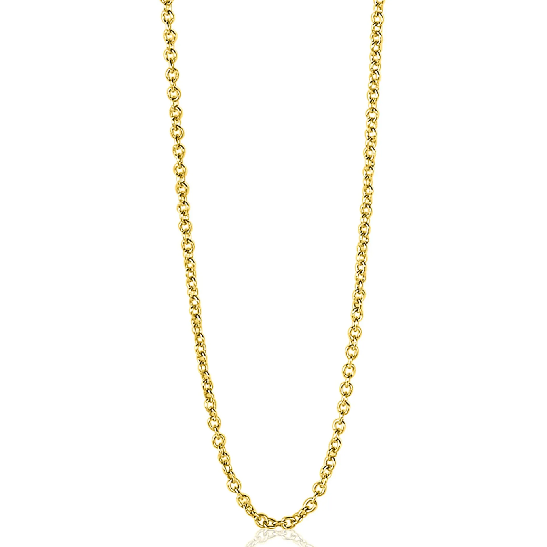 60cm ZINZI gold plated zilveren anker ketting ZILC-A60G