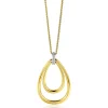 70cm ZINZI gold plated zilveren ketting met luxe ovale hanger 45mm, valt lang om de hals ZIC2489Y