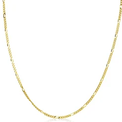 42cm ZINZI gold plated zilveren figaro ketting ZILC-F42G