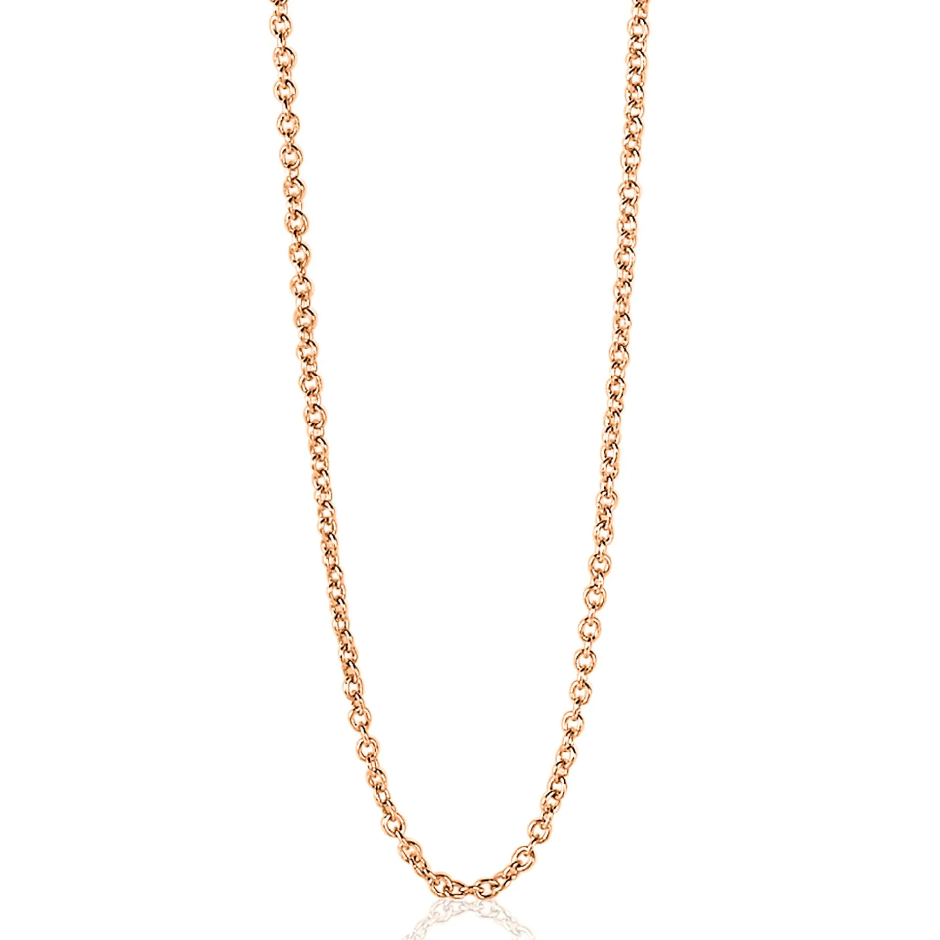 45cm ZINZI zilveren anker ketting rosé verguld ZILC-A45R