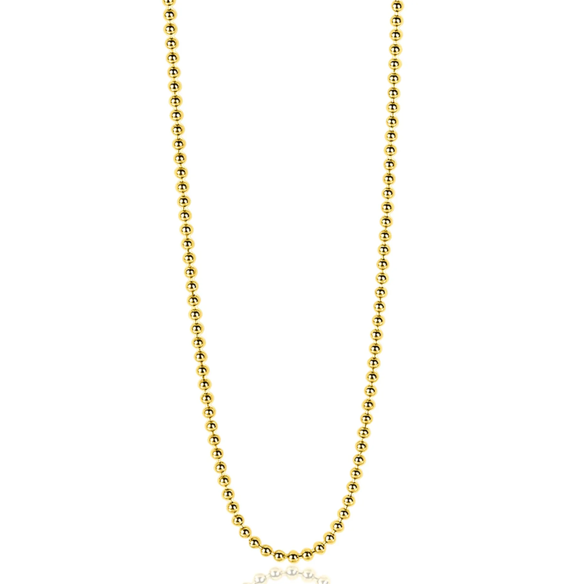 60cm ZINZI zilveren bolletjes ketting geel verguld ZILC-B60G