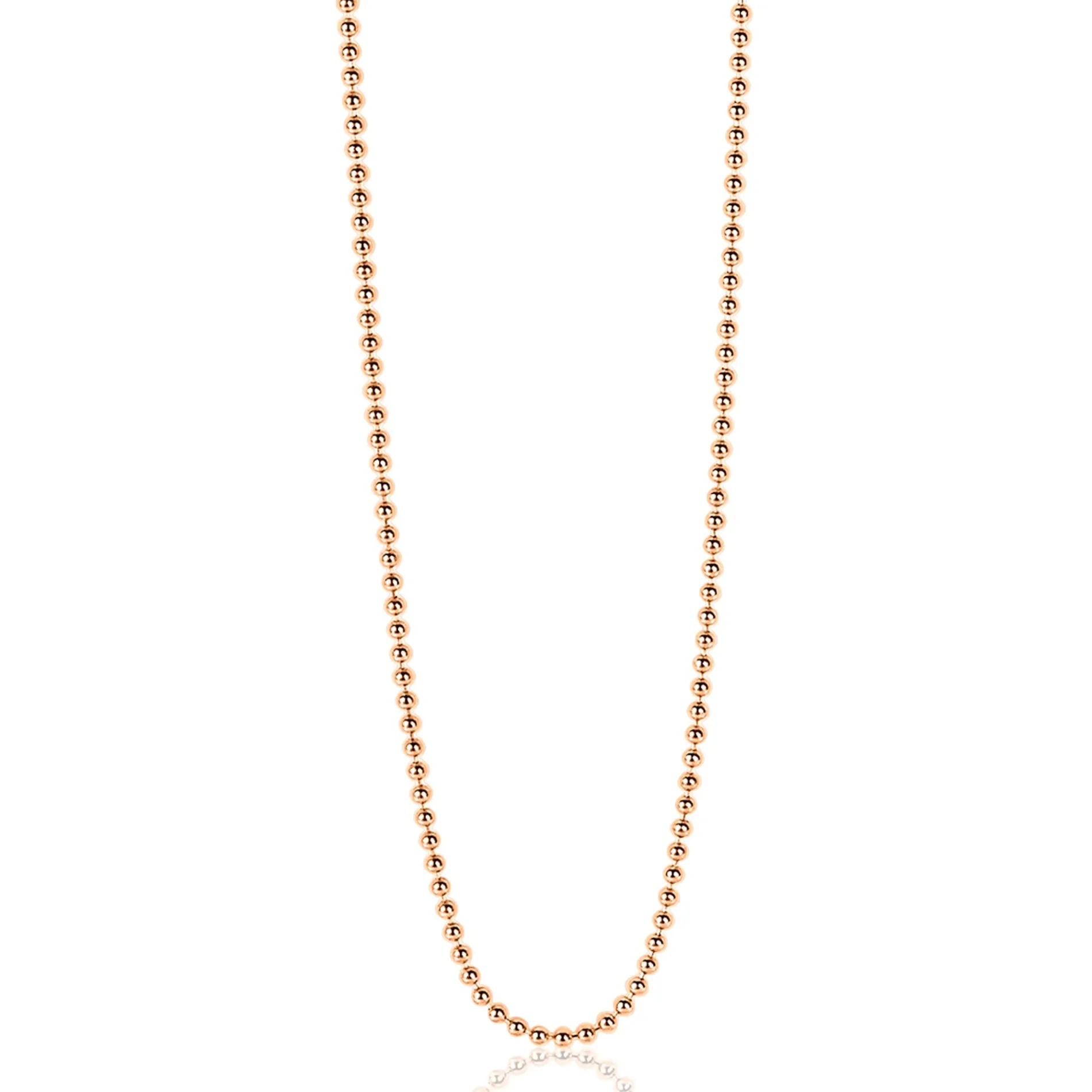 90cm ZINZI zilveren bolletjes ketting rosé verguld ZILC-B90R