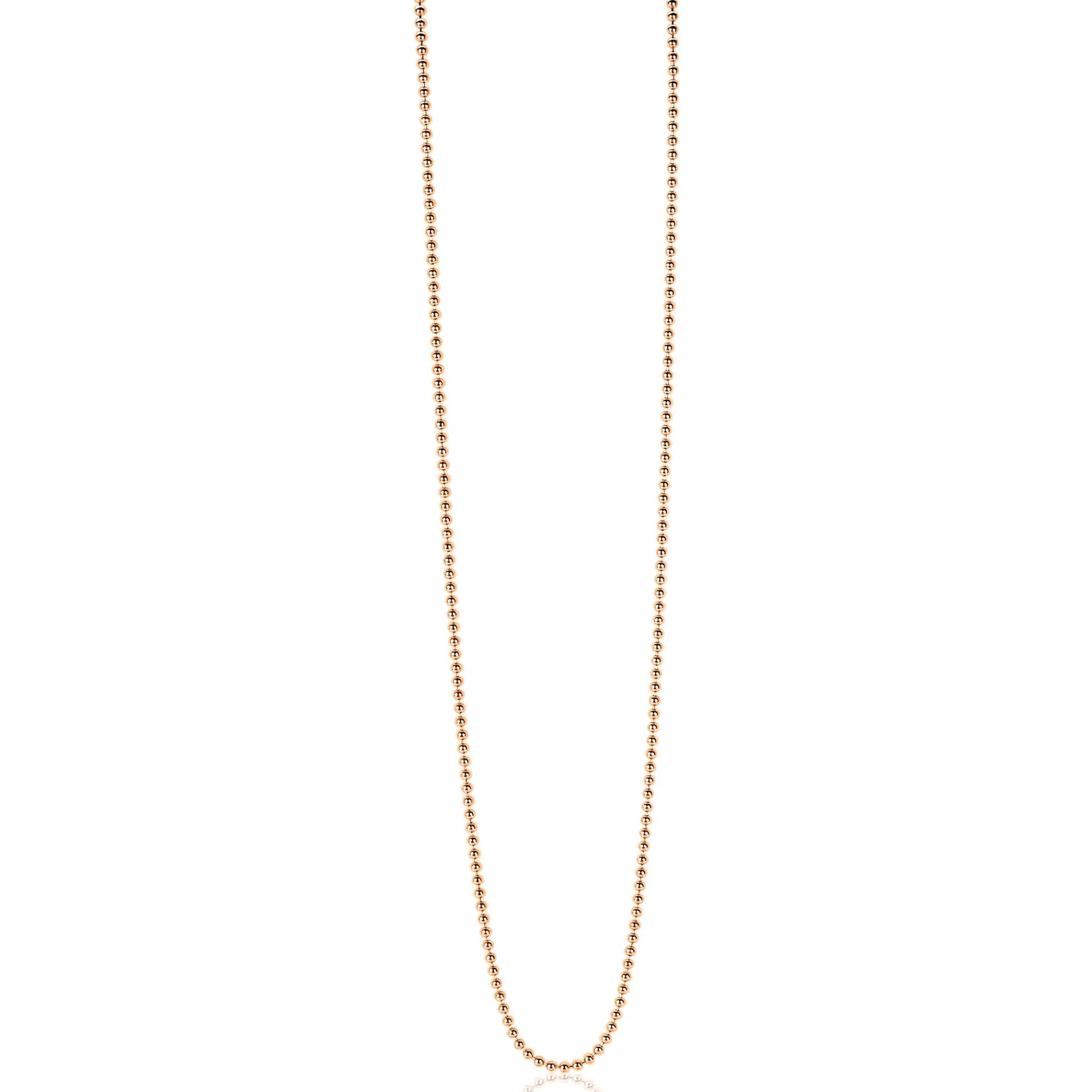 80cm ZINZI zilveren bolletjes ketting rosé verguld ZILC-B80R