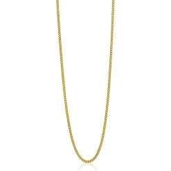 42cm ZINZI zilveren gourmet ketting gold plated. ZILC-G42G