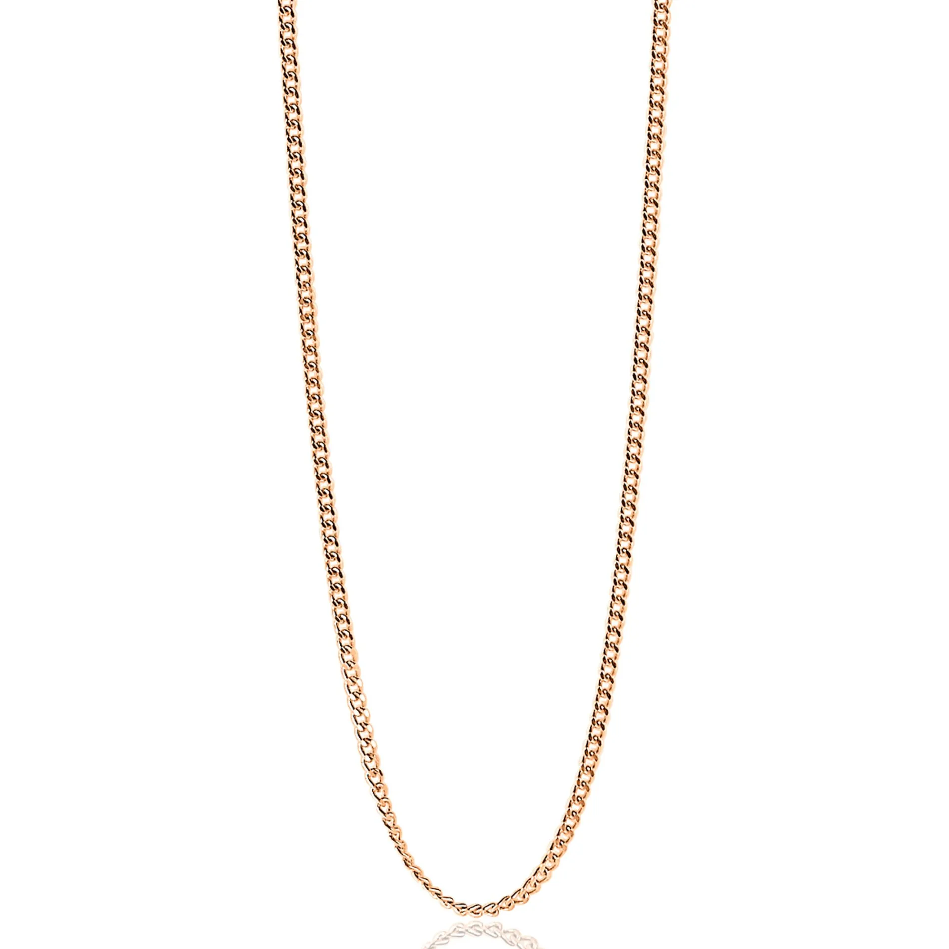 90cm ZINZI zilveren gourmet ketting rosé verguld ZILC-G90R