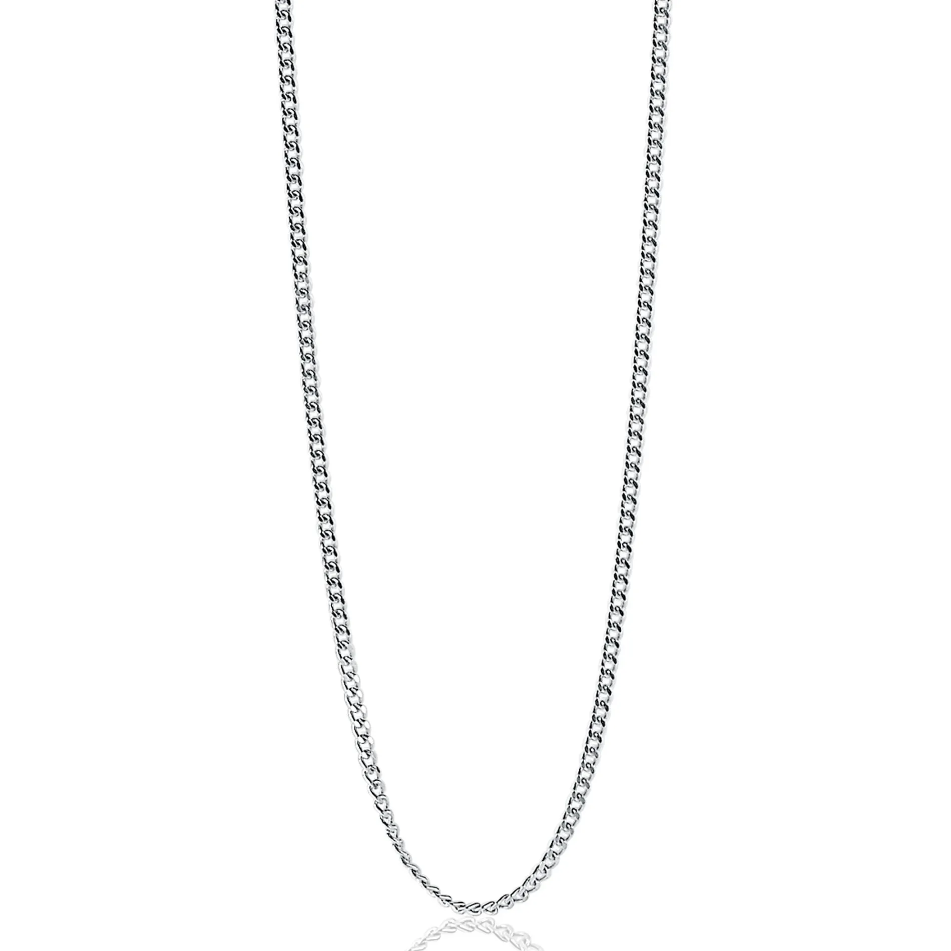 80cm ZINZI zilveren gourmet ketting. ZILC-G80
