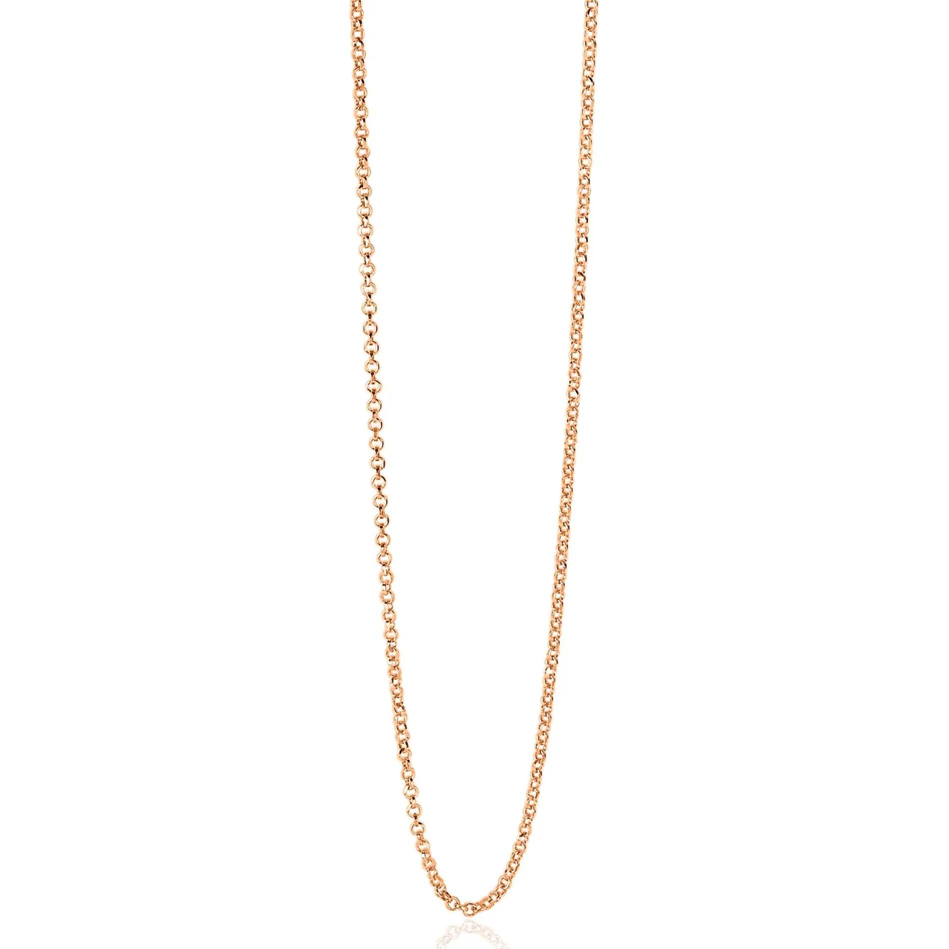 90cm ZINZI zilveren jasseron ketting geel verguld ZILC-J90R