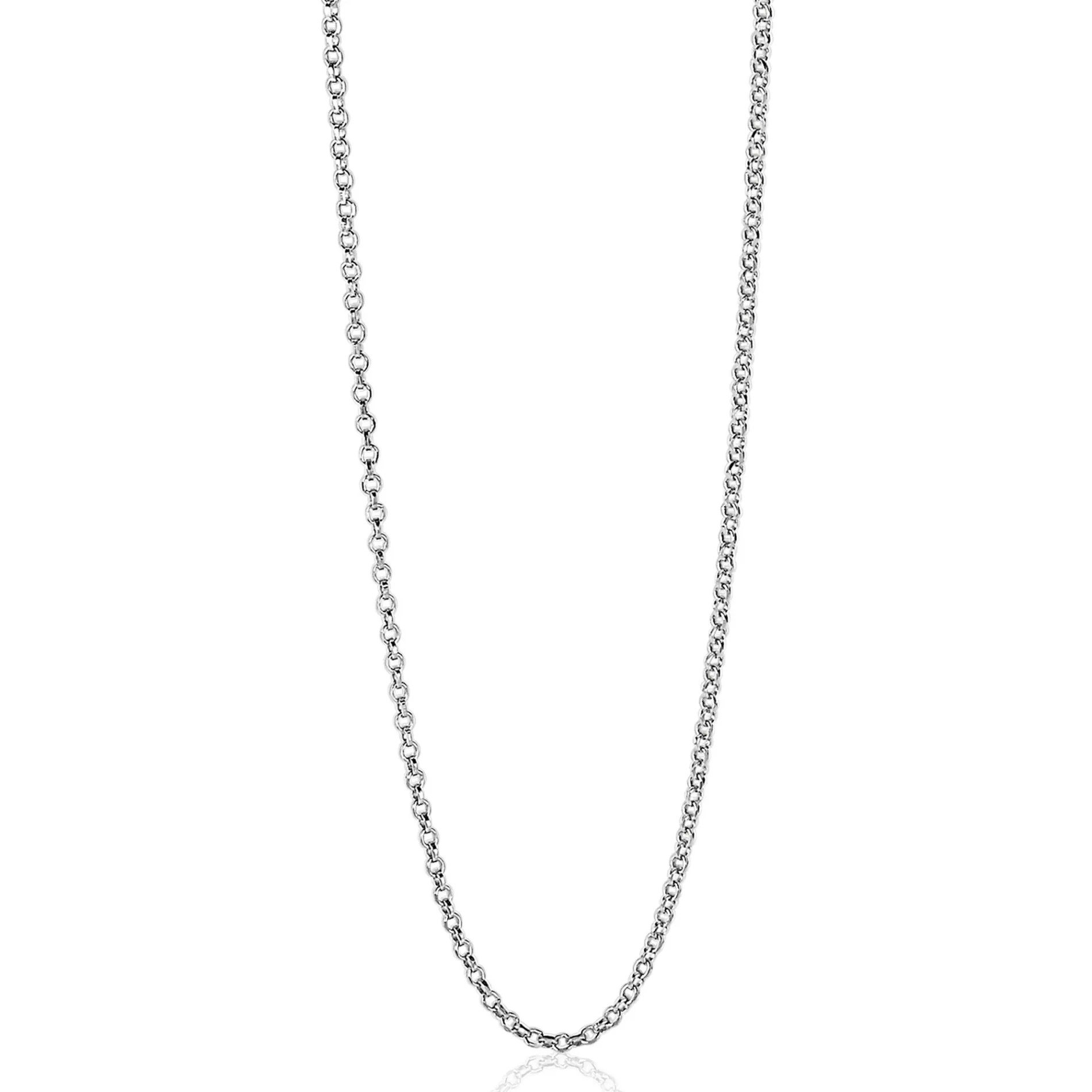 45cm ZINZI zilveren jasseron ketting ZILC-J45