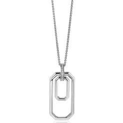 70cm ZINZI zilveren ketting met luxe hanger 40mm, valt lang om de hals ZIC2494