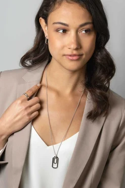 70cm ZINZI zilveren ketting met luxe hanger 40mm, valt lang om de hals ZIC2494