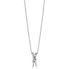 45cm ZINZI zilveren ketting met cross-over hanger 19mm met knoop, bezet met witte zirconia's ZIC2505