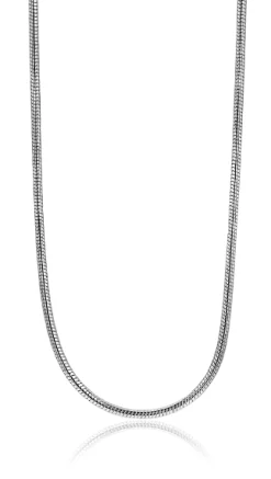 42cm Zinzi zilveren slangen collier 1mm breed ZISL42