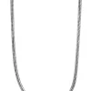 45cm Zinzi zilveren slangen collier 1mm breed ZISL45