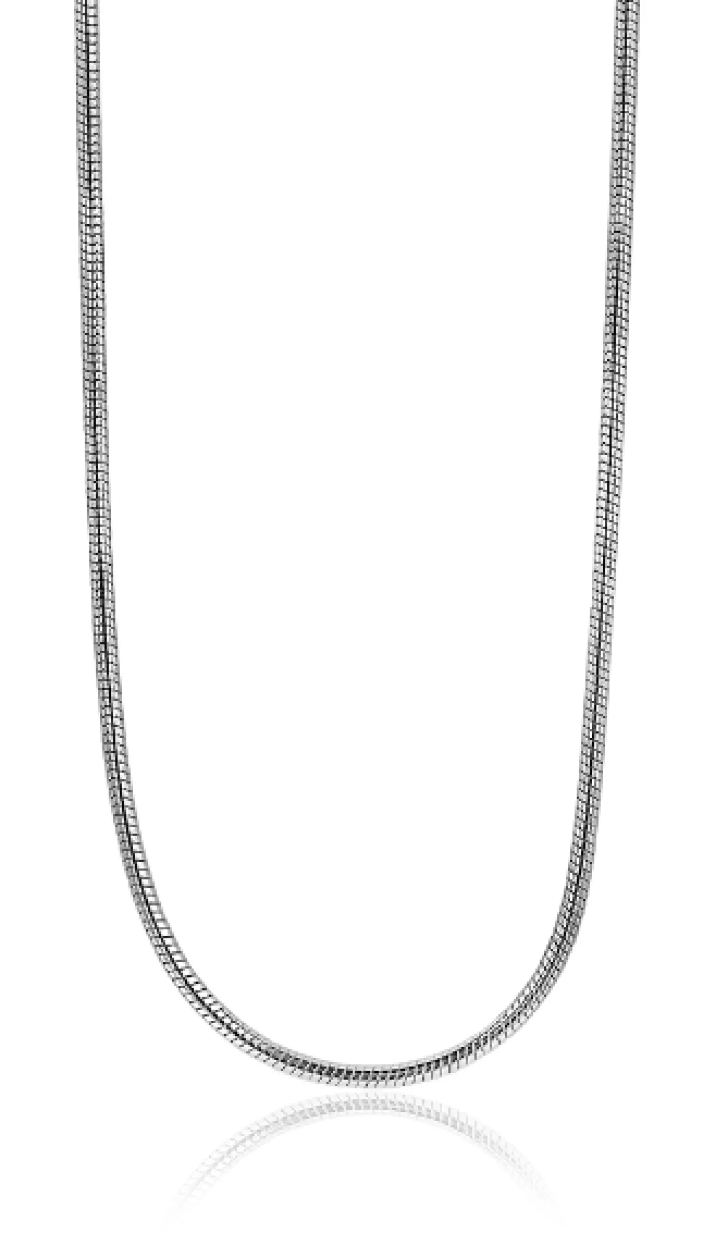 45cm Zinzi zilveren slangen collier 1mm breed ZISL45