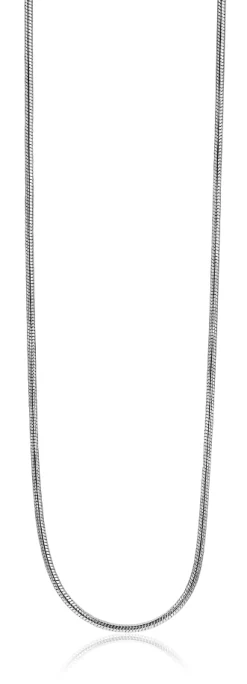 45cm Zinzi zilveren slangen collier 1mm breed ZISL45