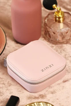 Luxe roze ZINZI sieradendoosje voor op reis