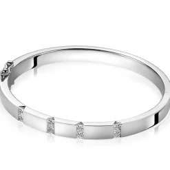 Mart Visser by ZINZI zilveren strakke bangle armband 6mm bezet met princess geslepen witte zirconia's MVA20