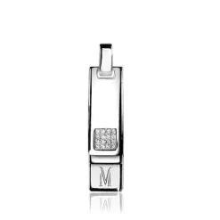 Mart Visser by ZINZI zilveren hanger glad MVH5 (zonder collier)