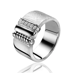 Mart Visser by ZINZI zilveren ring wit MVR6