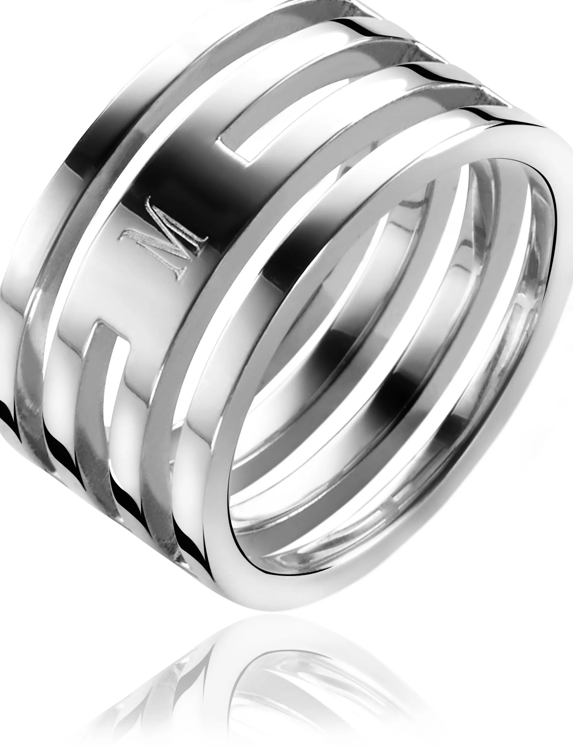 Mart Visser by ZINZI zilveren ring glad MVR1