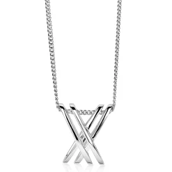 Mart Visser by ZINZI zilveren ketting met fantasie hanger glad 45cm MVC12