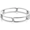 Mart Visser by ZINZI zilveren schakel armband 10mm met rechthoekige schakels, bezet met witte zirkonia's MVA28