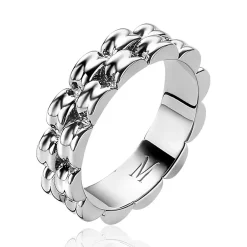 Mart Visser by ZINZI zilveren brede schakel ring 5,5mm breed MVR23