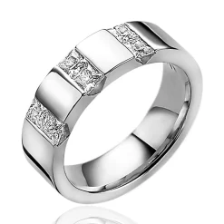 Mart Visser by ZINZI zilveren ring met princess geslepen zirconia's MVR20