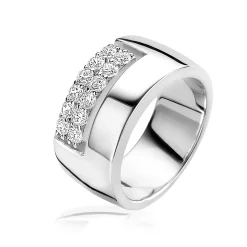 Mart Visser by ZINZI zilveren ring strak recht 10mm MVR17