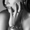 Mart Visser by ZINZI zilveren luxueuze armband wit zwart MVA3Z