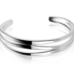 Mart Visser by ZINZI zilveren multi-look klem armband 16mm, organisch gevormd MVA25