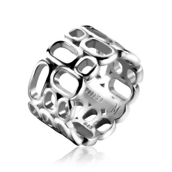 Mart Visser by ZINZI zilveren ring breed glad 12mm MVR3