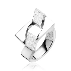 Mart Visser by ZINZI zilveren gourmet ring breed 14mm MVR11