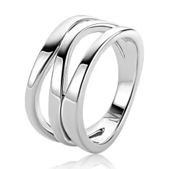 Mart Visser by ZINZI zilveren multi-look ring 11,5mm breed organisch gevormd MVR25