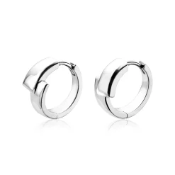 Mart Visser by ZINZI zilveren strakke oorsieraden glad 17 x 8mm MVO16